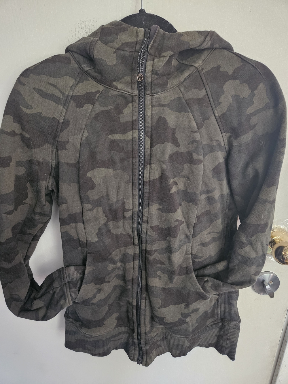 Lulu Lemon Camo Full-Zip Hoodie Jacket - Olive/Black